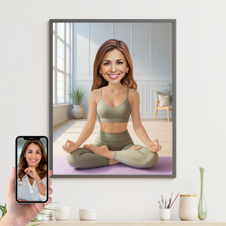 Tablouri Cartoon cu Meserii - Tablou personalizat Cartoon Yoga