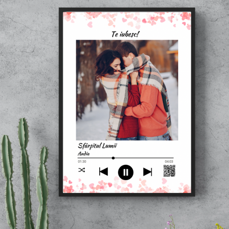 Tablou Personalizat-Melodia Noastra-Cod QR - Tablou personalizat de Valentine's Day cu cod QR