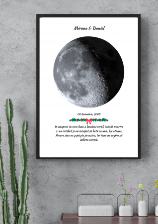 Tablouri Personalizate pentru iubit/iubita - Tablou personalizat cu Luna intr-o seara speciala