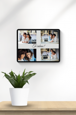 Tablouri Personalizate pentru familie - Tablou personalizat cu patru poze si scris