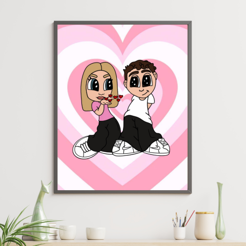 Tablouri personalizate pentru Valentine's Day - Tablou personalizat Cartoon