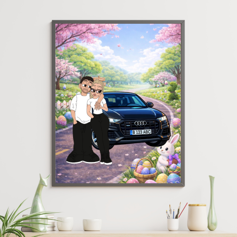 Tablouri Cartoon Desenate - Tablou Personalizat Desenat Cartoon de Paste