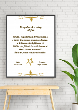 Tablou Personalizat pentru viitori pensionari - Tablou personalizat - mesaj de pensionare