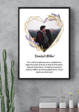 Tablouri Personalizate cu model floral - Tablou personalizat floral cu poza si text
