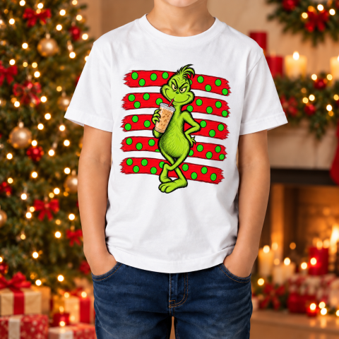 Tricouri Personalizate pentru Copii - Tricou de Crăciun pentru copii cu Grinch