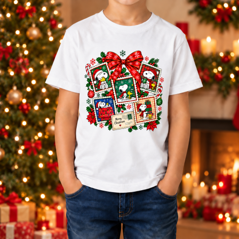 Tricouri Personalizate pentru Copii - Tricou de Crăciun pentru copii - Snoopy