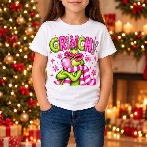 Tricouri Personalizate pentru Copii - Tricou de Crăciun pentru copii – Grinch „GRINCHY”