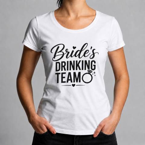 Tricouri Personalizate pentru ea - Tricou Personalizat Bride’s Drinking Team
