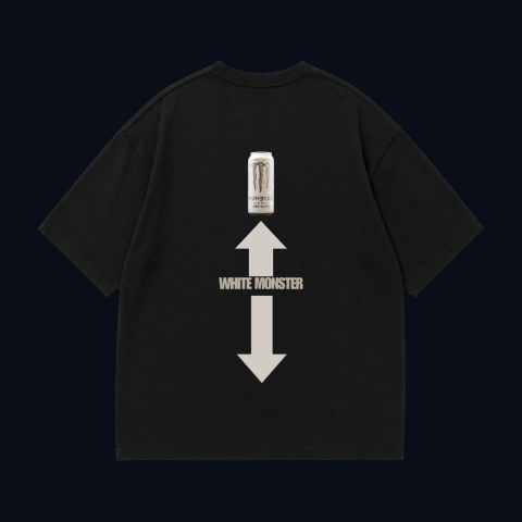 Tricouri Interzise - Tricou Personalizat Oversized White Monster