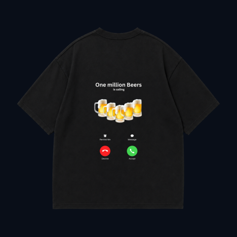 Tricouri Interzise - Tricou Personalizat Oversized One Million Beers