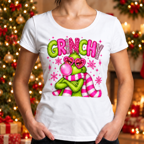 Tricouri Personalizate pentru Adulti - Tricou de Crăciun pentru femei – Grinchy Pink