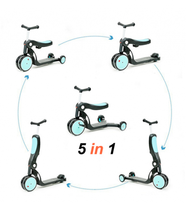 Trotineta - Tricicleta Multifunctionala pentru copii 5-in-1 Bebelux [7]