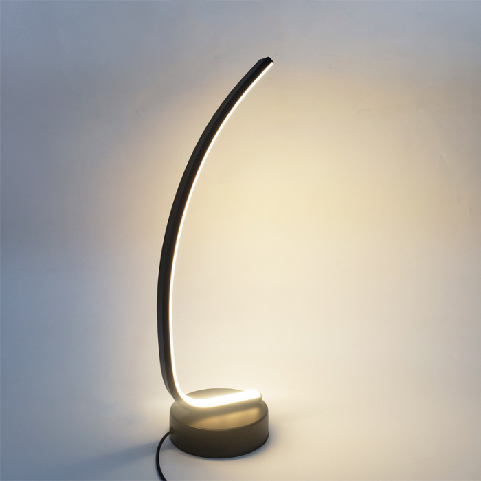 Veioza LED 12W C-Shape cu Buton Touch, Neagra [6]