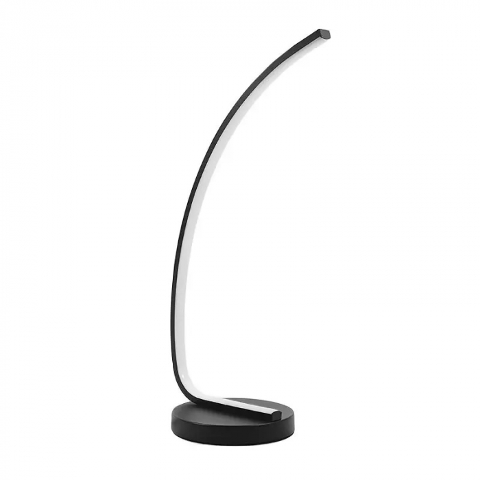 Veioza LED 12W C-Shape cu Buton Touch, Neagra [4]