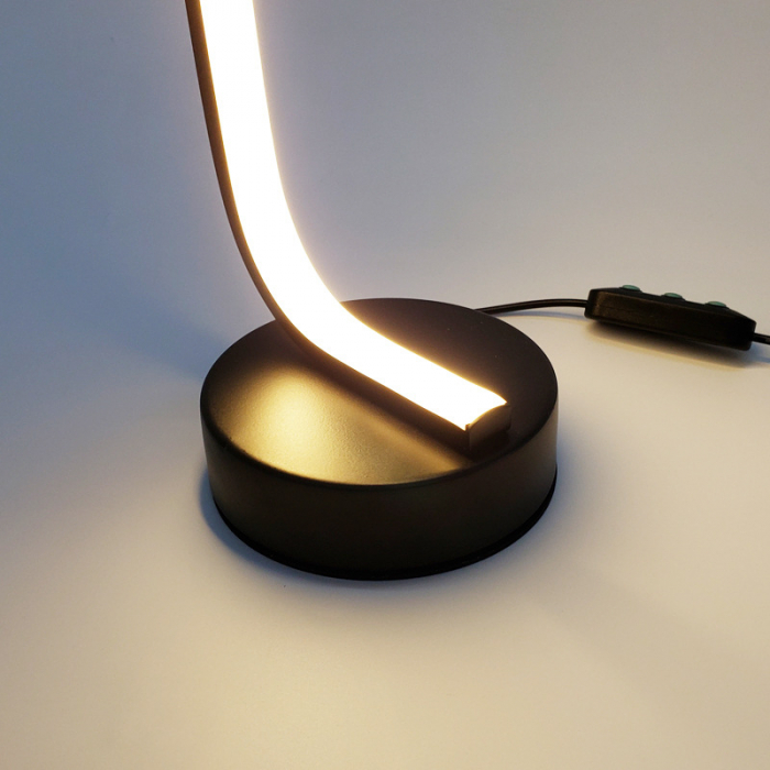 Veioza LED 12W C-Shape cu Buton Touch, Neagra [7]
