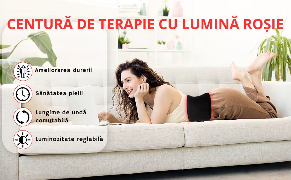 Centura Terapie cu Lumina Rosie si Infrarosu