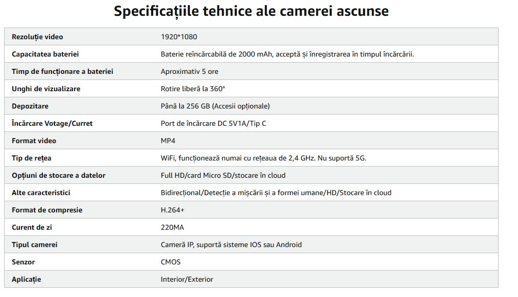 Camera ascunsa flexibila