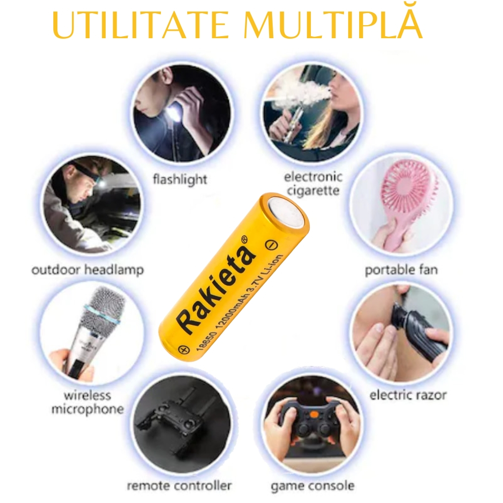 Acumulator Reincarcabil Multifunctional, Rakieta 12.000 mAh, 3,7 V, Li-Ion Model 18650 [2]