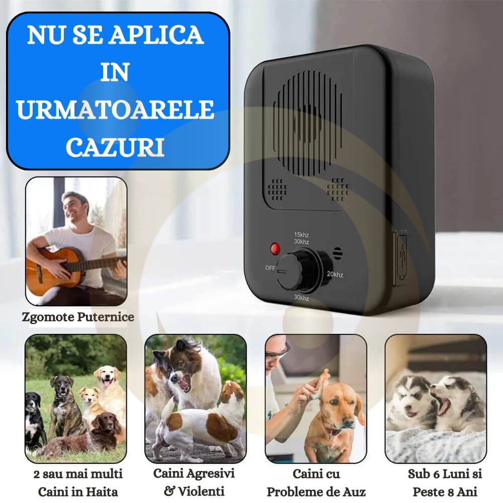 Aparat Anti Latrat cu ultrasunete pentru caini, Profesional 15m, Dispozitiv de control antilatratului cainilor, 3 Nivele Reglabile [13]