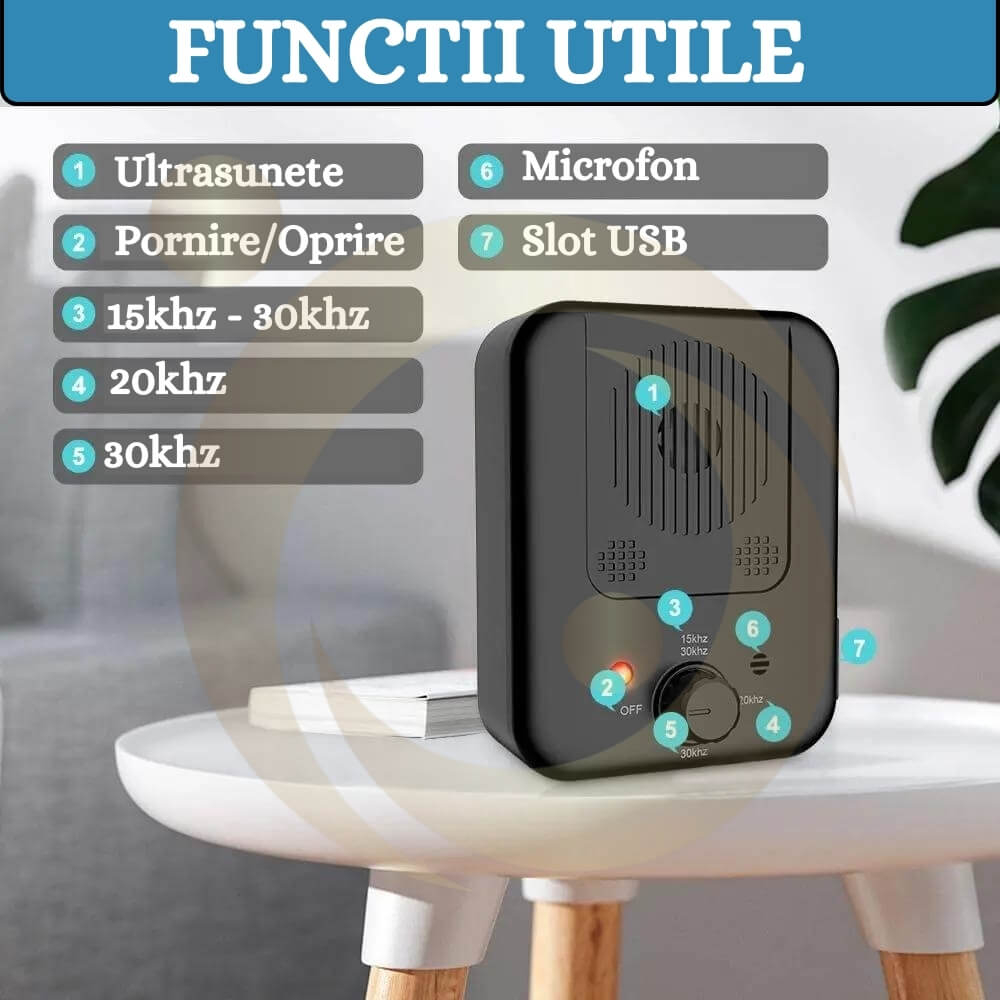 Aparat Anti Latrat cu ultrasunete pentru caini, Profesional 15m, Dispozitiv de control antilatratului cainilor, 3 Nivele Reglabile [12]