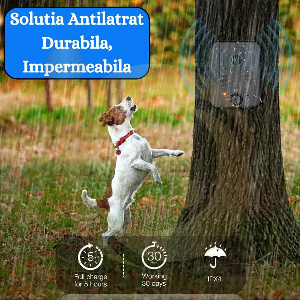 Aparat Anti Latrat cu ultrasunete pentru caini, Profesional 15m, Dispozitiv de control antilatratului cainilor, 3 Nivele Reglabile [14]