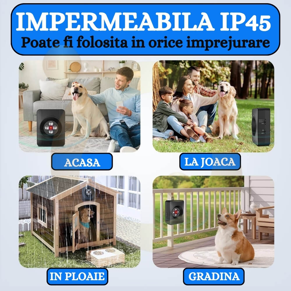 Aparat Anti Latrat cu Ultrasunete pentru Caini, Profesional, 3 Nivele, Impermeabil, Dispozitiv Antilatrat cu Ultra Sunete de Interior si Exterior [8]