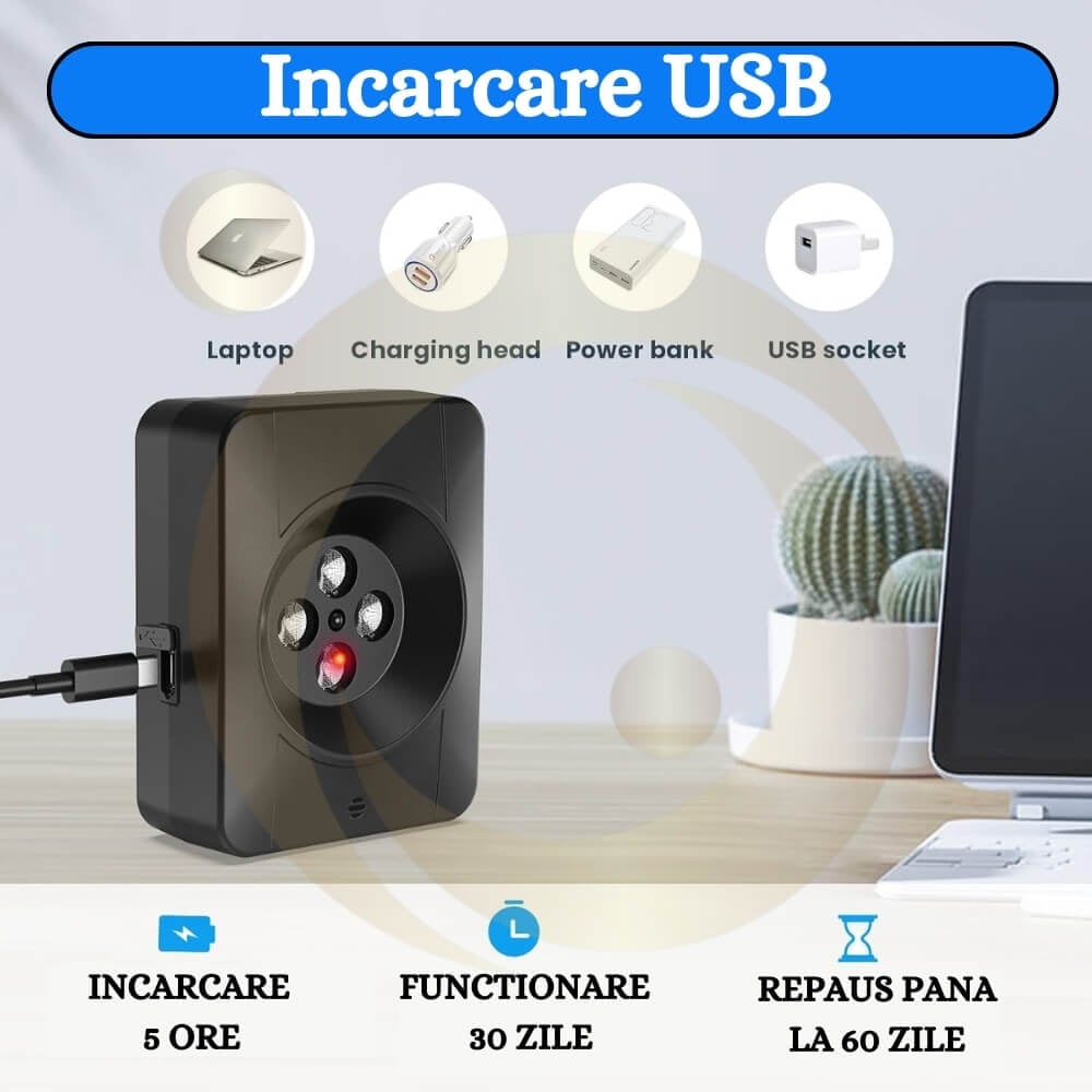 Aparat Anti Latrat cu Ultrasunete pentru Caini, Profesional, 3 Nivele, Impermeabil, Dispozitiv Antilatrat cu Ultra Sunete de Interior si Exterior [6]