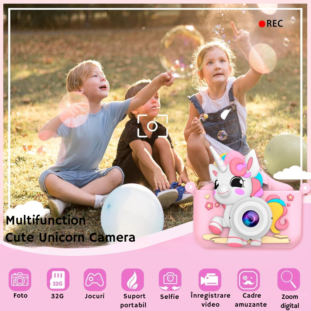 Aparat Foto Copii Unicorn Cameră Selfie 48MP Full HD [6]