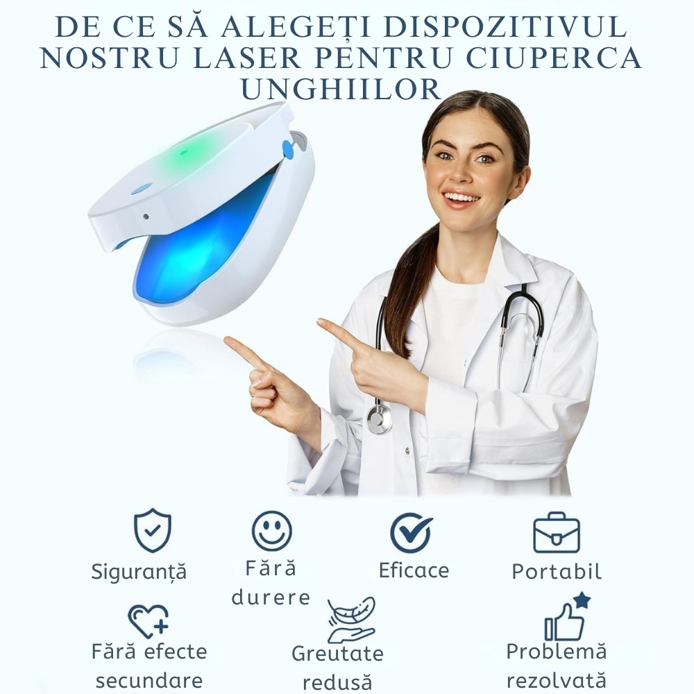 Aparat cu Laser pentru Indepartarea Onicomicozei si Tratarea Ciupercilor de Unghii, Portabil, Reancarcabil, Alb [28]