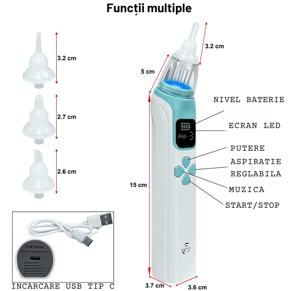 Aspirator Nazal Electric pentru Copii si Bebelusi [3]