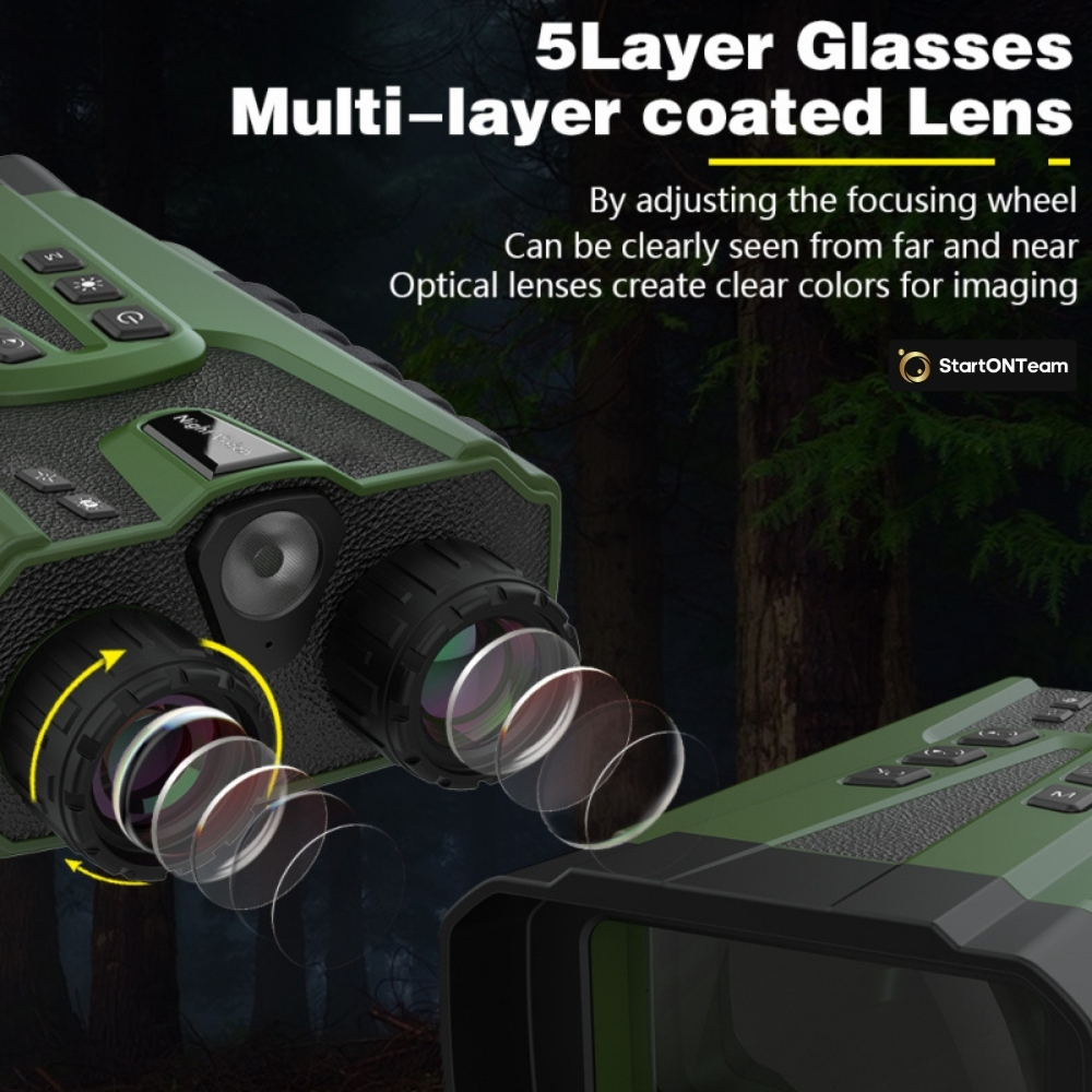 Binoclu Profesional cu Night Vision Digital, Vedere în Noapte până la 300m, Ecran LCD, Verde sau Negru [15]