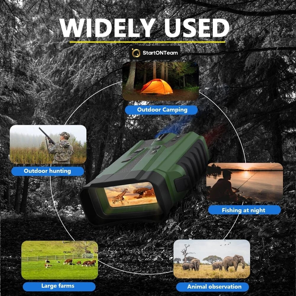 Binoclu Profesional cu Night Vision Digital, Vedere în Noapte până la 300m, Ecran LCD, Verde sau Negru [5]