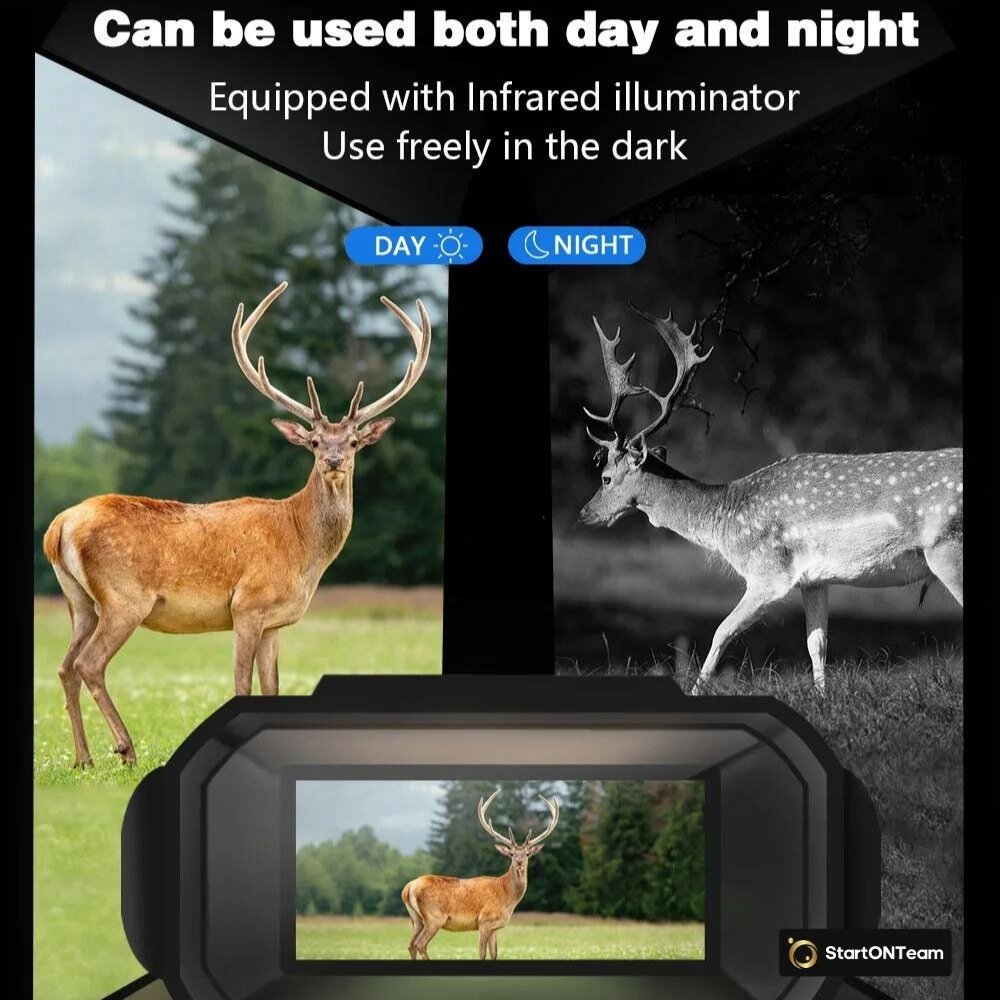 Binoclu Profesional cu Night Vision Digital, Vedere în Noapte până la 300m, Ecran LCD, Verde sau Negru [10]