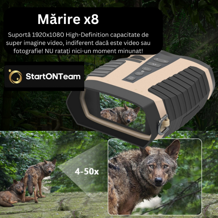 Binoclu Profesional de Vânătoare Digital cu Night Vision, Zoom 8X, Ecran TFT 3” și Tehnologie IR [12]