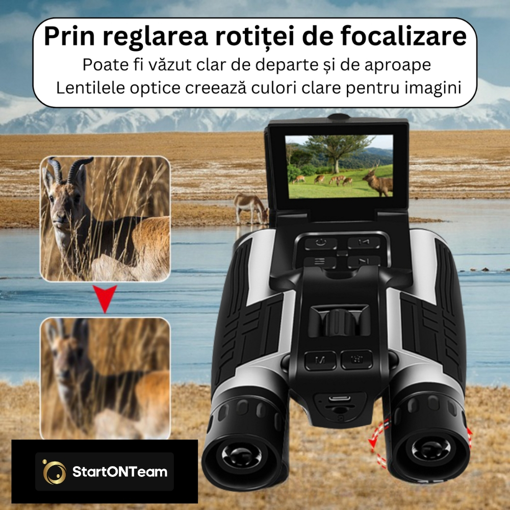 Binoclu Profesional Digital de Vânătoare, Zoom 12X, Ecran LCD 2.4” pentru Observații Clare [15]