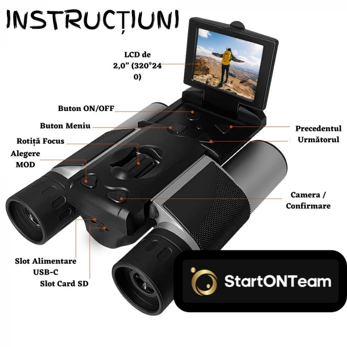 Binoclu Profesional de Vânătoare Zoom Digital 10X cu Ecran LCD 2" [4]