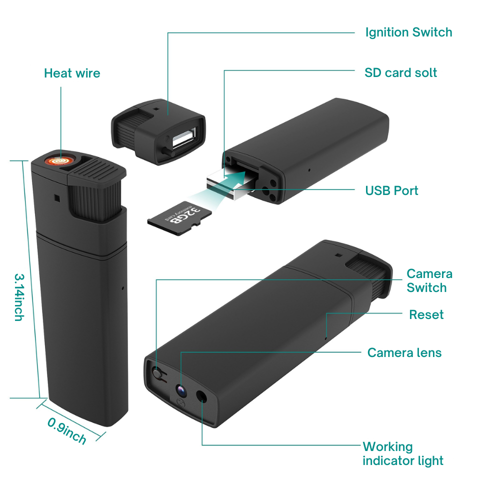 Bricheta cu Mini Camera Video Full HD 1080P, Detectare Miscare [23]