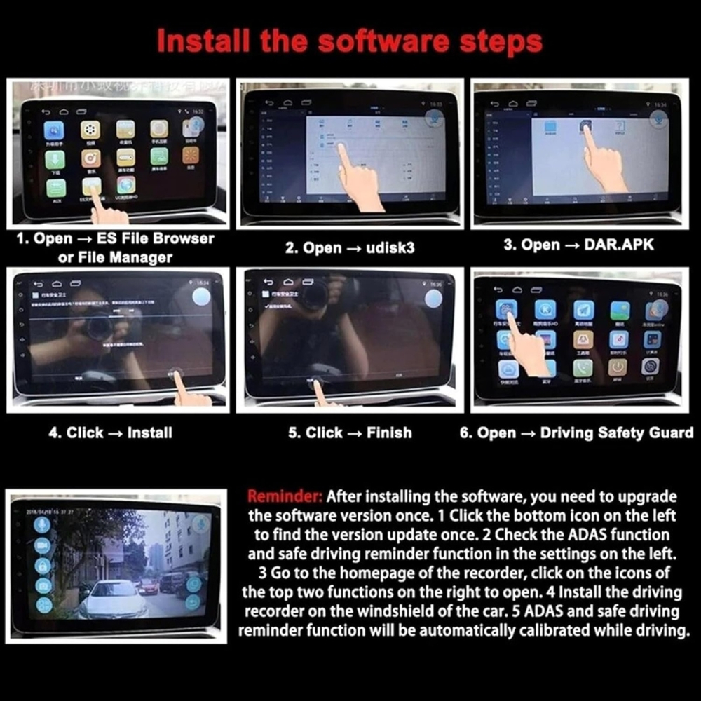 Camera Auto Full HD 1080P cu ADAS, Alarmă Vocală și Funcție Rezistentă la Apă [10]