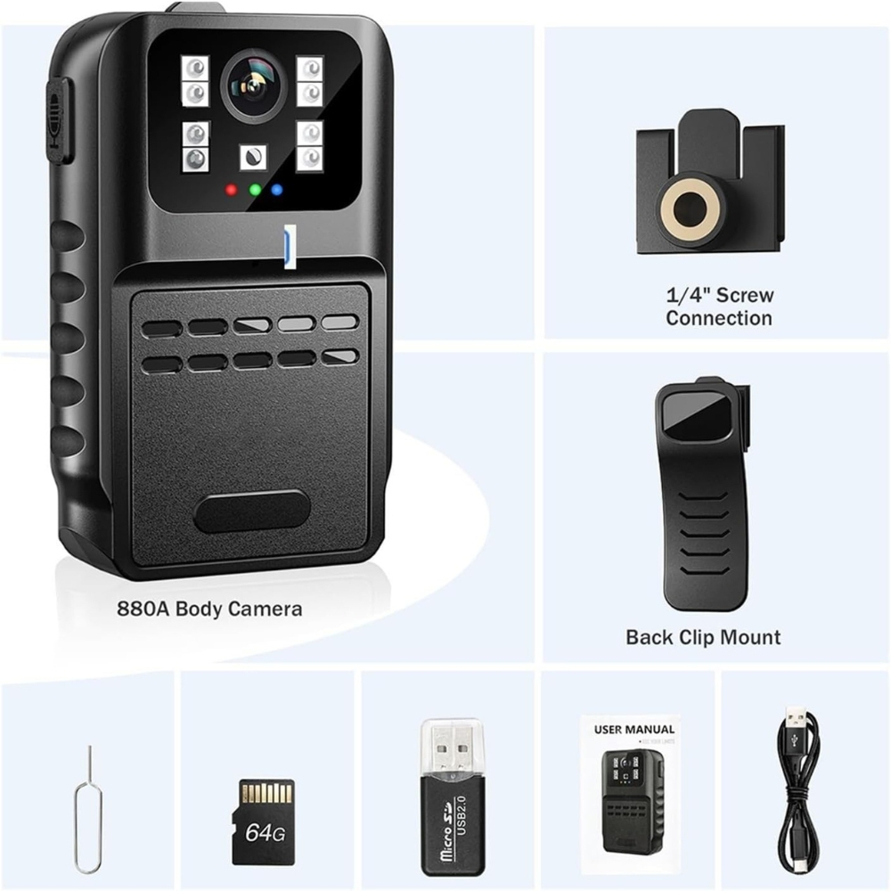 Camera Corporala de Piept HD 1080P, cu Night Vision si Inregistrare in Bucla [11]