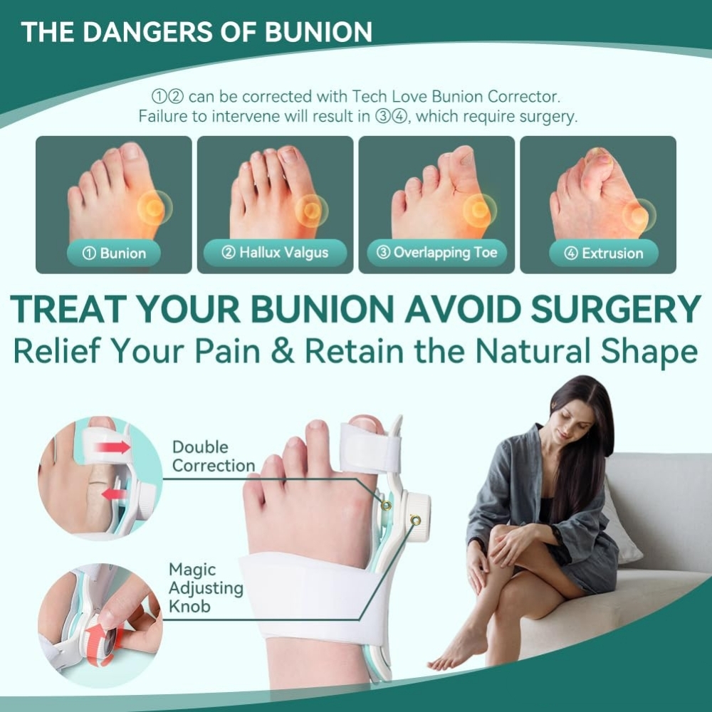 Corector Monturi TENICORE, pentru Corectarea, Tratarea si Îndreptarea degetelor la picioare, Dubla Corectie la Hallux Valgus [6]