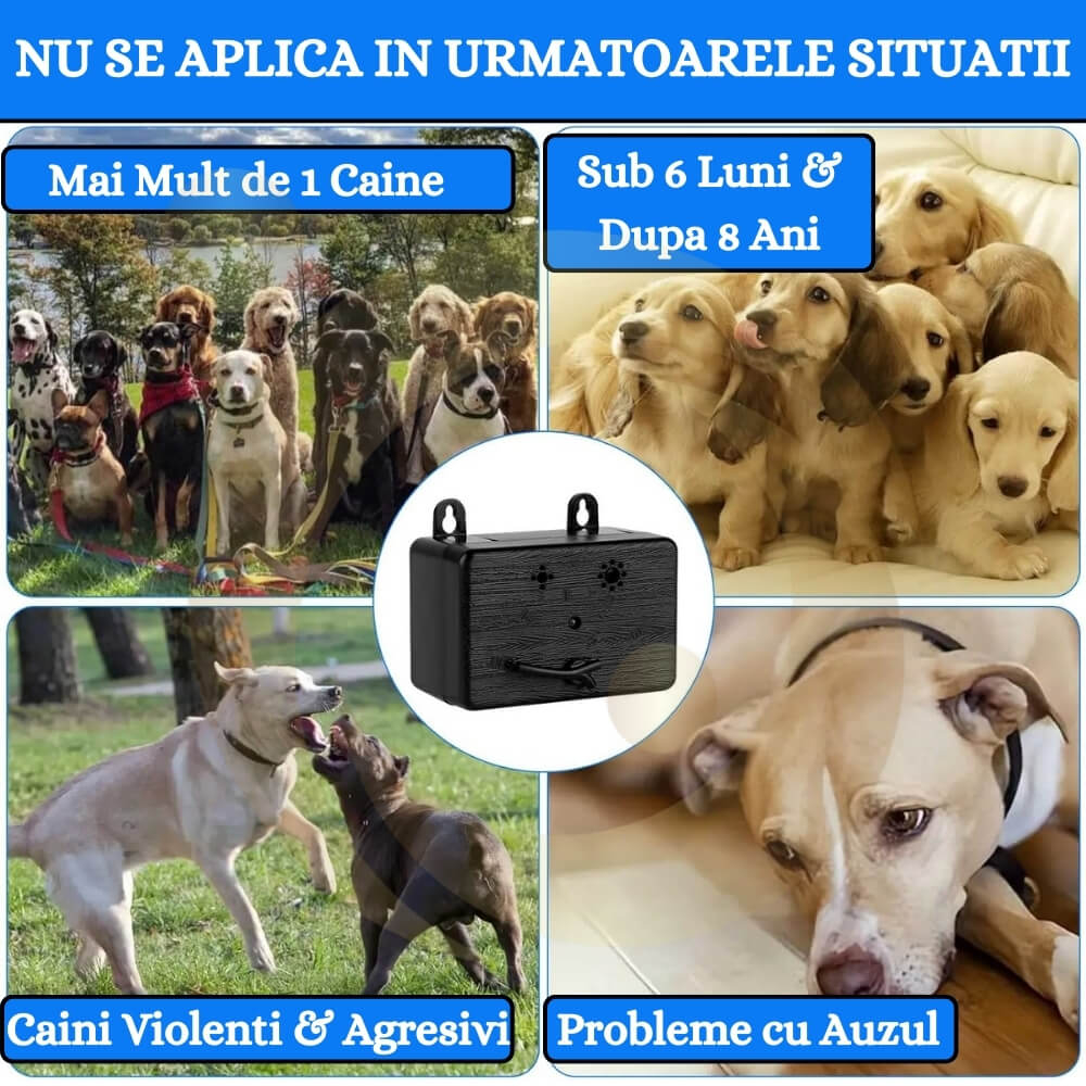 Cutie anti-latrat cu ultrasunete, Aparat de control al latratului cainilor cu 3 niveluri reglabile, 15m, cu utilizare in aer liber si interior [10]