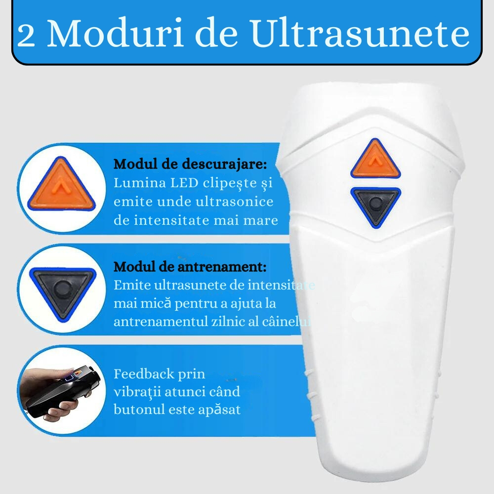 Dispozitiv Anti Caini, Aparat cu Ultrasunete Impotriva Cainilor Agresivi, de Alungat, Indepartat si Speriat Cainii, Antilatrat Profesional Dublu [16]