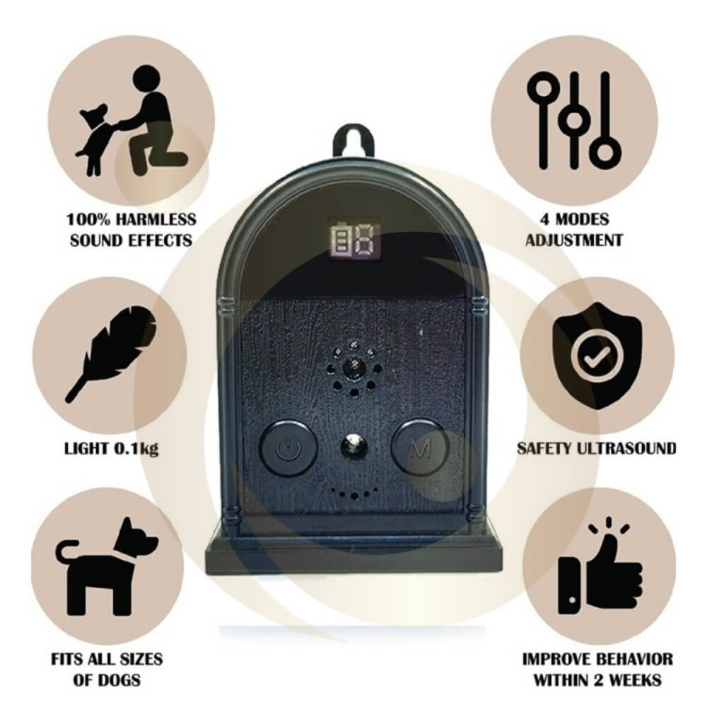Dispozitiv anti latrat StartONTeam cu ultrasunete, Aparat de control al latratului de caine, 15m, pentru exterior si interior, Impermeabil, 4 Moduri Reglabile, Lumina LED [18]