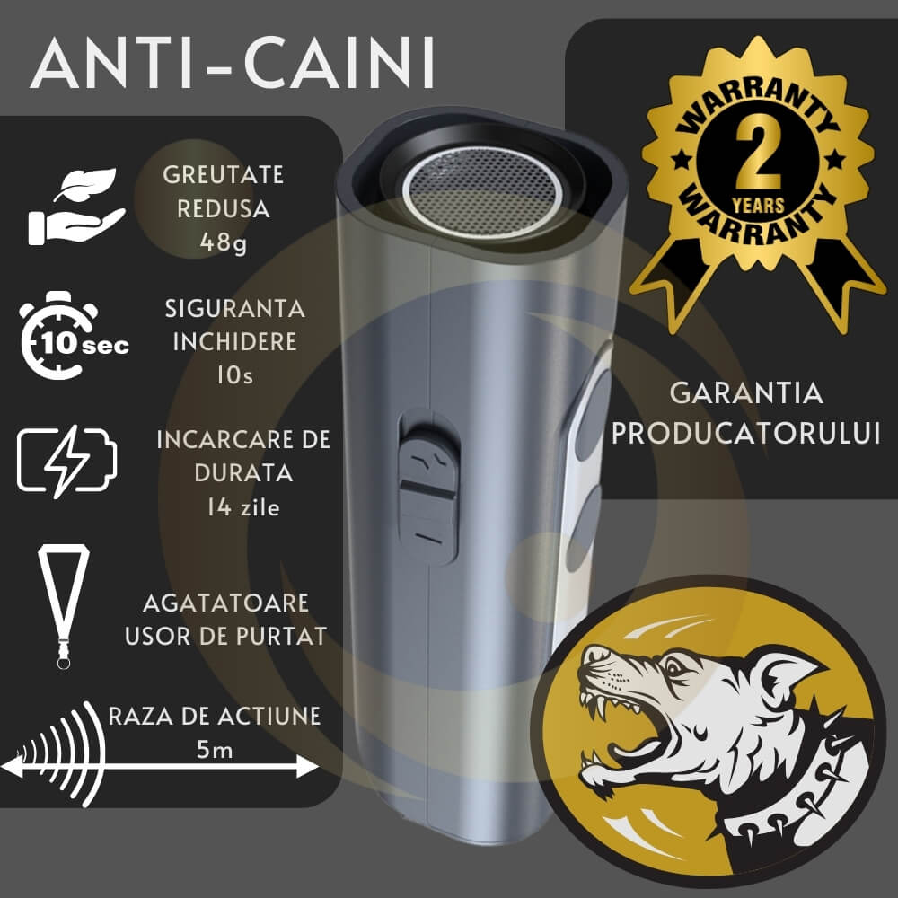 Dispozitiv Profesional Antilatrat cu Ultrasunete pentru Alungat si Speriat Cainii si Pisici [5]