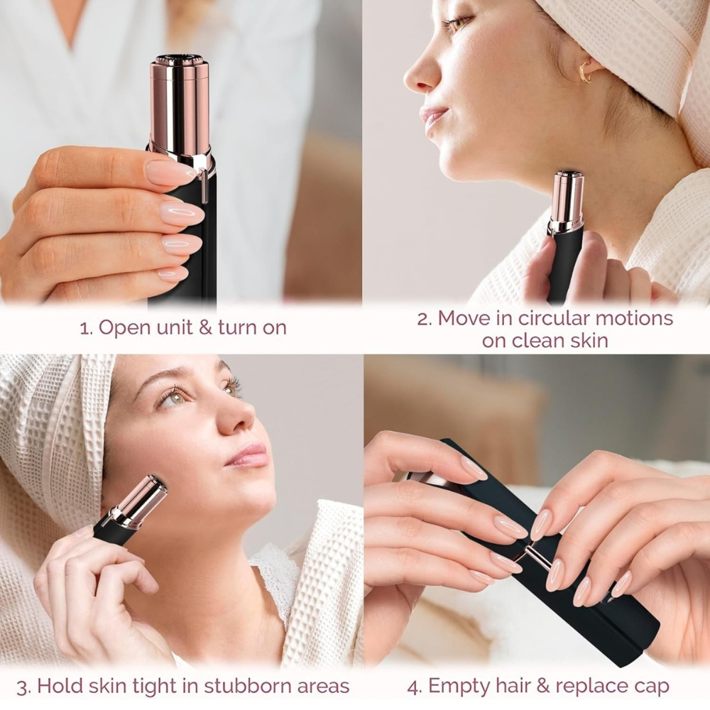 Epilator Facial Portabil, Indepartare Fina a Parului Nedorit [19]