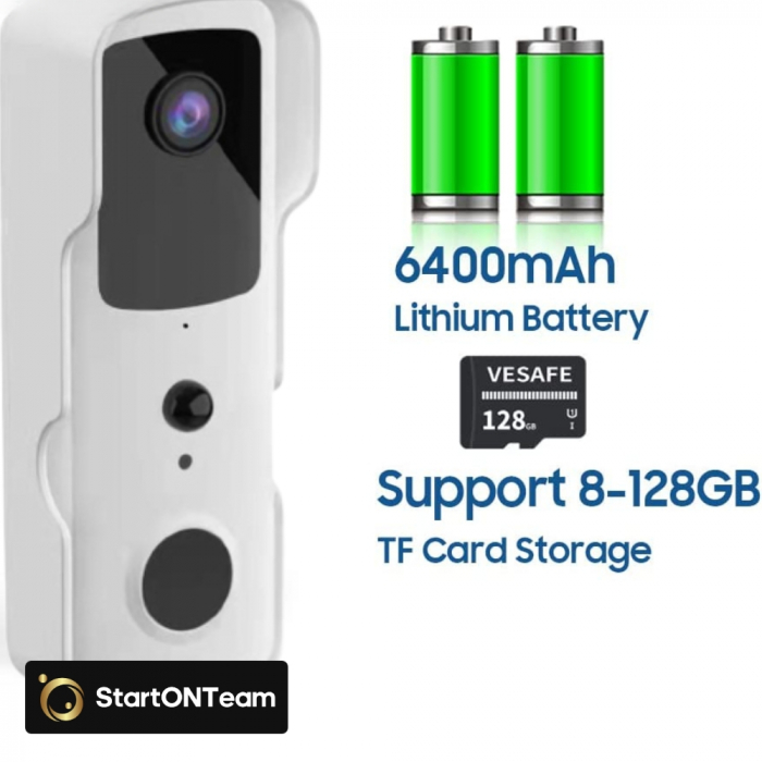 Video Interfon StartONTeam WiFi cu Sonerie Inteligentă și Cameră Full HD [3]
