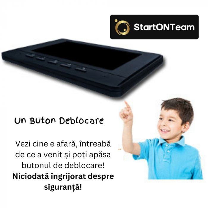 Videointerfon Smart cu Fir si Monitor, Infrarosu, Night Vision, Comunicare Bidirectionala [5]