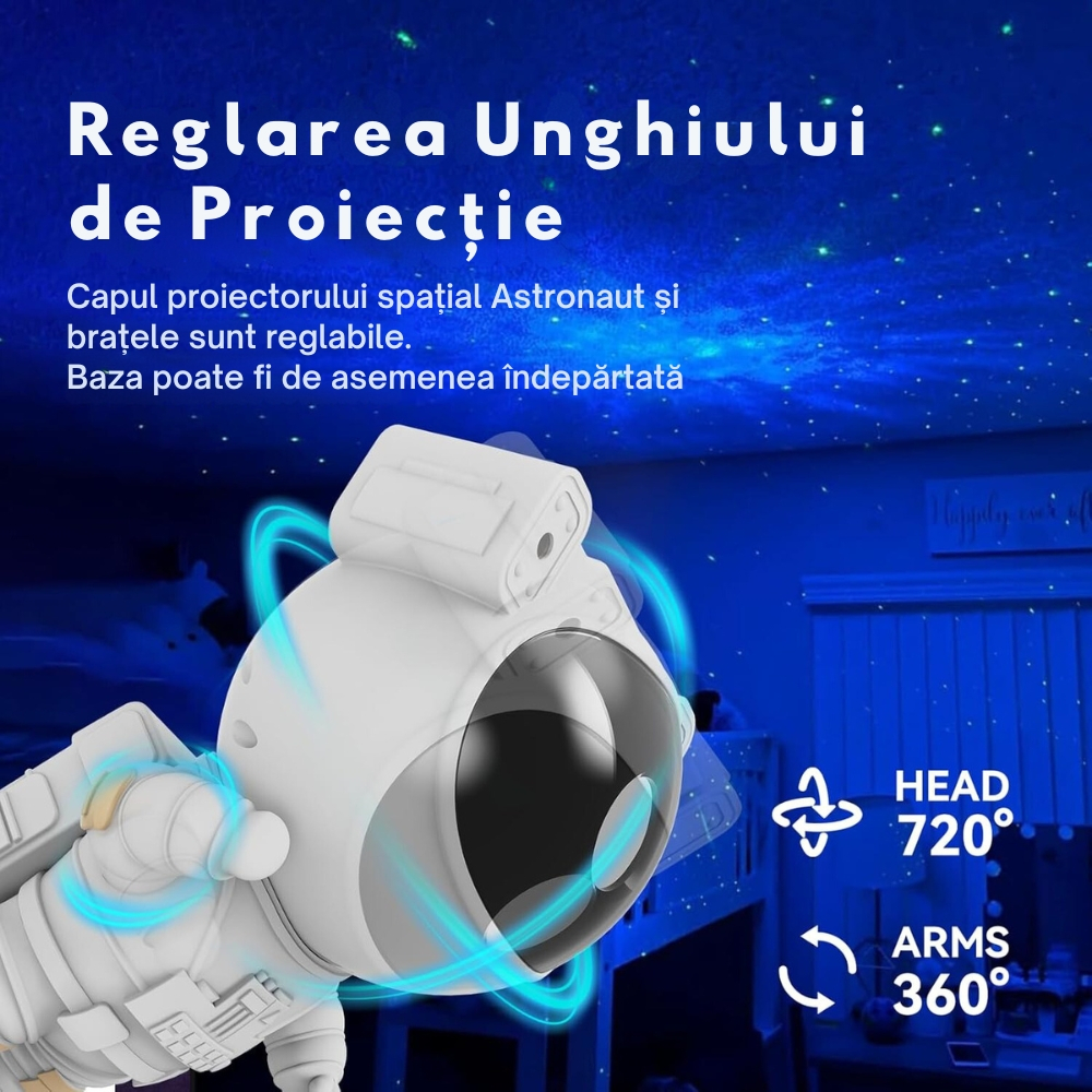 Lampa de Veghe Astronaut Proiector Constelatii Stele si Galaxie [3]