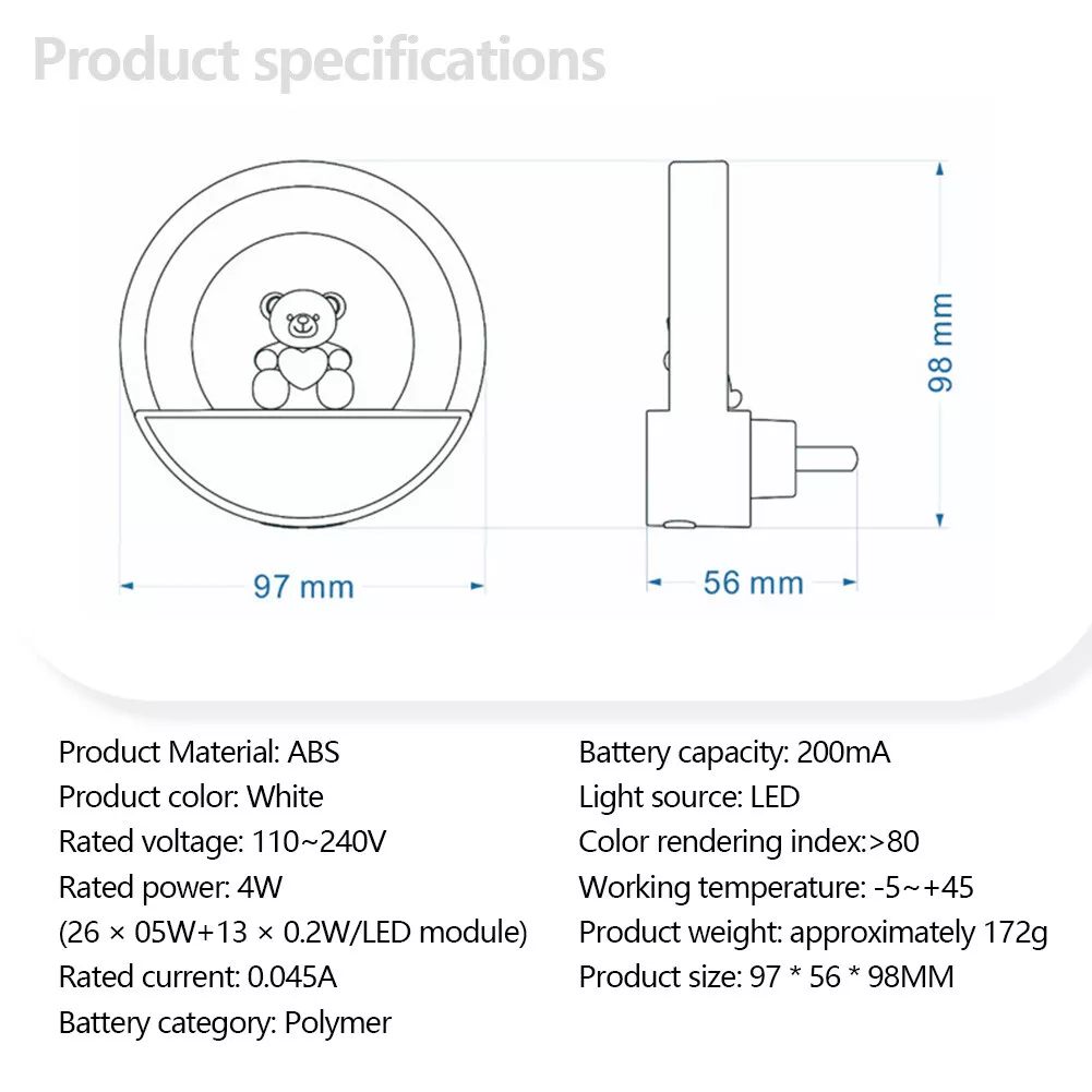 Lampa de Veghe la Priza pentru Copii cu Telecomanda [17]