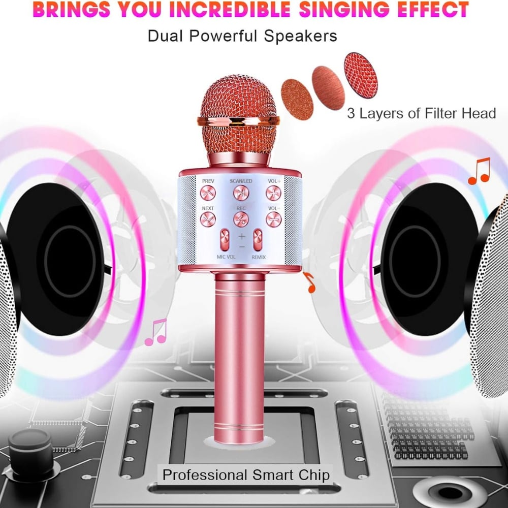 Microfon Karaoke Portabil 5 in 1 pentru Copii cu Bluetooth [2]